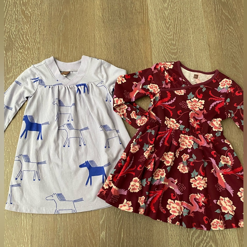 Tea Collection Bundle Horse & Phoenix Dresses Sz 3